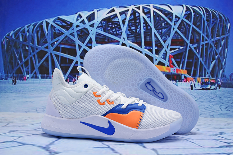 Nike PG 3 White Orange Blue Shoes